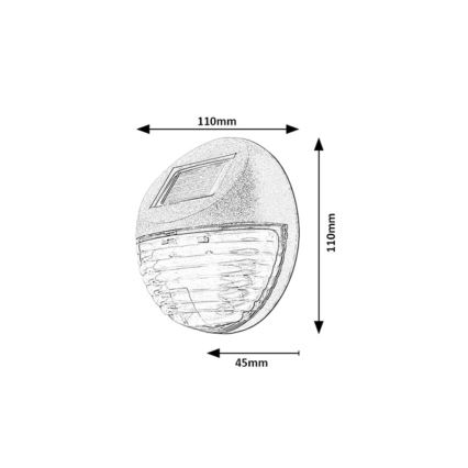 Rabalux - KOMPLEKTS 2x LED saules sienas gaismekļi LED/0,06W/1,2V 300 mAh IP44