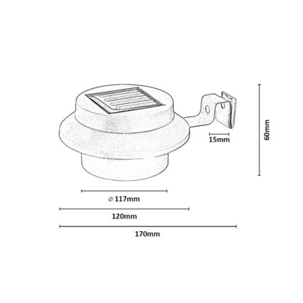 Rabalux - Komplekts 2x LED saules sienas gaismekļi, LED/0,06W/1,2V 300 mAh, IP44