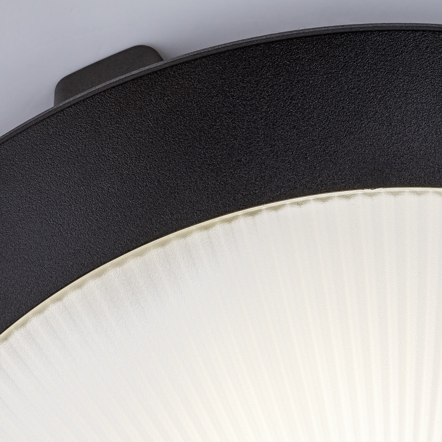 Rabalux - Āra griestu lampa ar kustības sensoru 1xE27/9W/230V IP65 Ø 30 cm melna