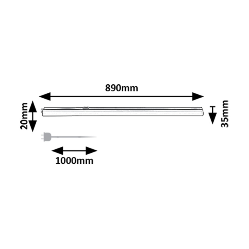 Rabalux - LED Virtuves zem skapīša lampa LED/12W/230V 3000/4000K balta