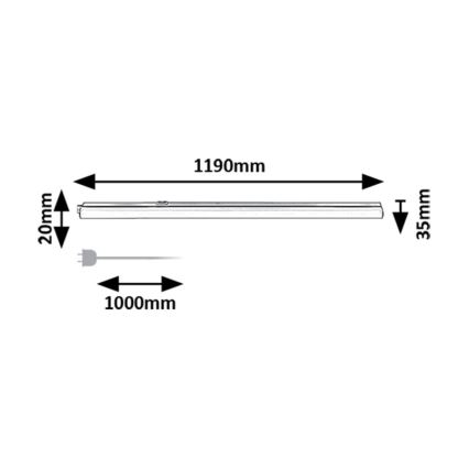 Rabalux - LED Virtuves zem skapīša lampa LED/16W/230V 3000/4000K balta