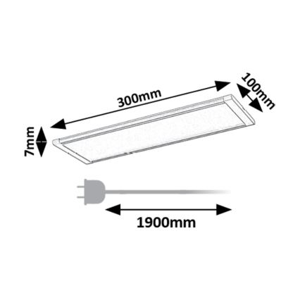 Rabalux - LED Virtuves zem skapīša lampa ar sensoru LED/6W/230V