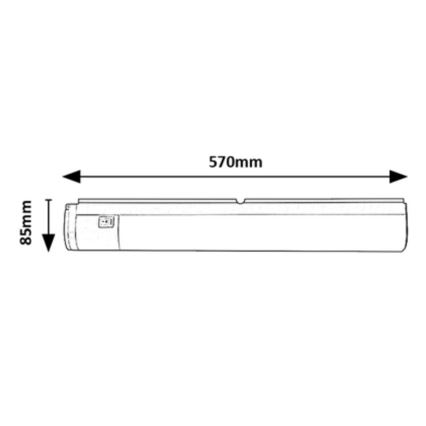 Rabalux - LED Virtuves zem skapīša lampa ar kontaktligzdu LED/17W/230V 4000K IP44 balta 57 cm