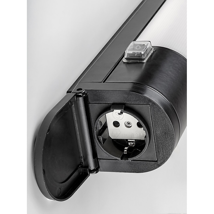 Rabalux - LED Virtuves zem skapīša lampa ar kontaktligzdu LED/17W/230V 4000K IP44 melna 57 cm