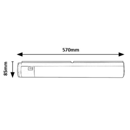 Rabalux - LED Virtuves zem skapīša lampa ar kontaktligzdu LED/17W/230V 4000K IP44 melna 57 cm