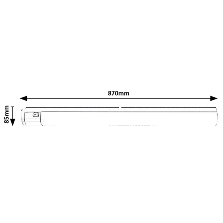 Rabalux - LED Virtuves zem skapīša lampa ar kontaktligzdu LED/20W/230V 4000K IP44, melna, 87 cm