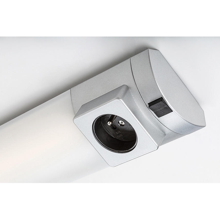 Rabalux - LED Virtuves zem skapīša lampa ar kontaktligzdu LED/5W/230V 4000K 45 cm sudraba