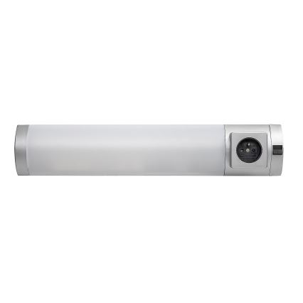 Rabalux - LED Virtuves zem skapīša lampa ar kontaktligzdu LED/5W/230V 4000K 45 cm sudraba