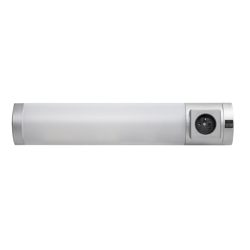 Rabalux - LED Virtuves zem skapīša lampa ar kontaktligzdu LED/5W/230V 4000K 45 cm sudraba