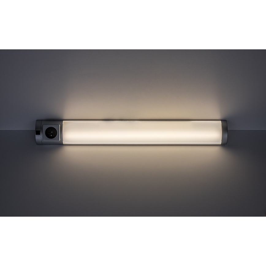 Rabalux - LED Virtuves zem skapīša lampa ar kontaktligzdu LED/8W/230V 4000K 68 cm sudraba