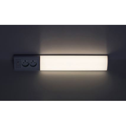 Rabalux - LED Virtuves zem skapīša lampa ar kontaktligzdām LED/10W/230V 4000K 50 cm balta