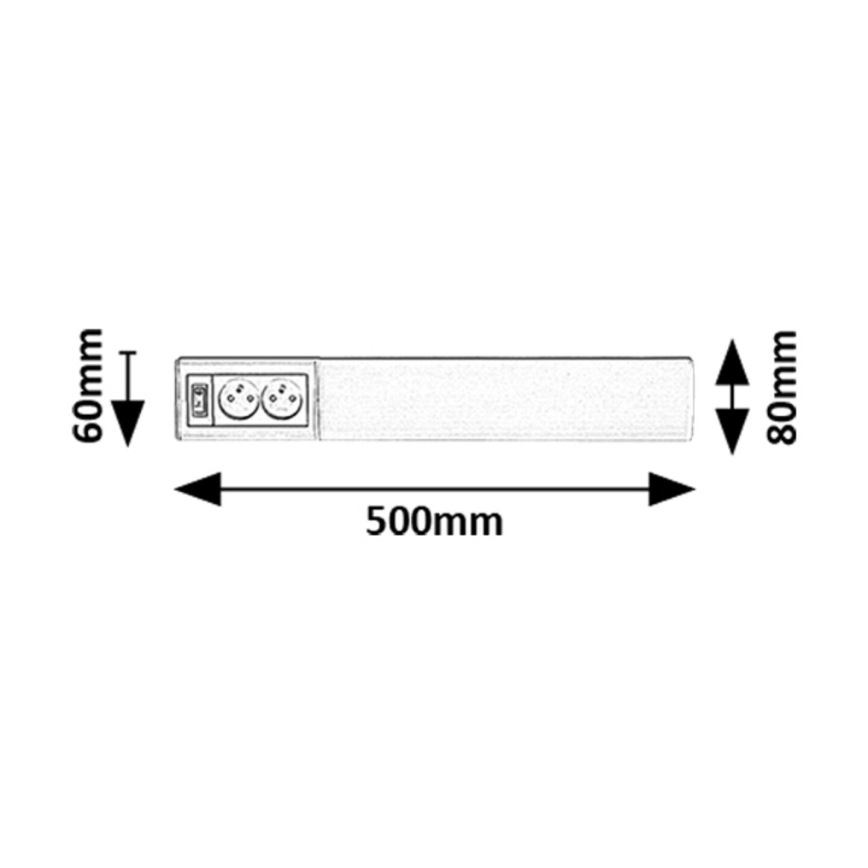 Rabalux - LED Virtuves zem skapīša lampa ar kontaktligzdām LED/10W/230V 4000K 50 cm balta