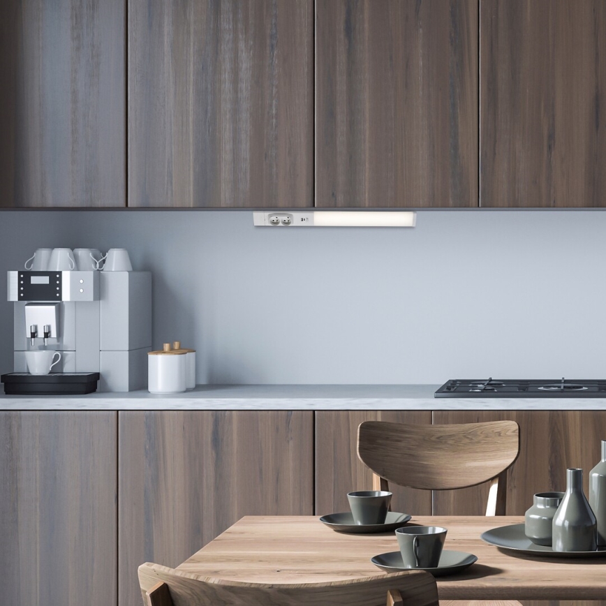 Rabalux - LED Virtuves zem skapīša lampa ar kontaktligzdām LED/18W/230V 4000K 60 cm balta