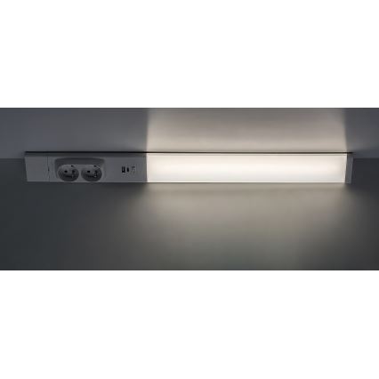 Rabalux - LED Virtuves zem skapīša lampa ar kontaktligzdām LED/18W/230V 4000K 60 cm balta