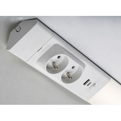 Rabalux - LED Virtuves zem skapīša lampa ar kontaktligzdām LED/18W/230V 4000K 60 cm balta