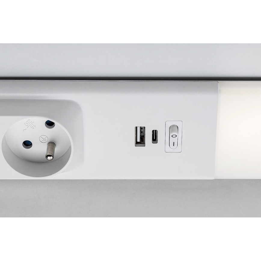 Rabalux - LED Virtuves zem skapīša lampa ar kontaktligzdām LED/18W/230V 4000K 60 cm balta