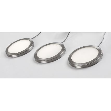 Rabalux - KOMPLEKTS 3x LED Aptumšojams skapja apgaismojums 3xLED/1W/230V 4000K