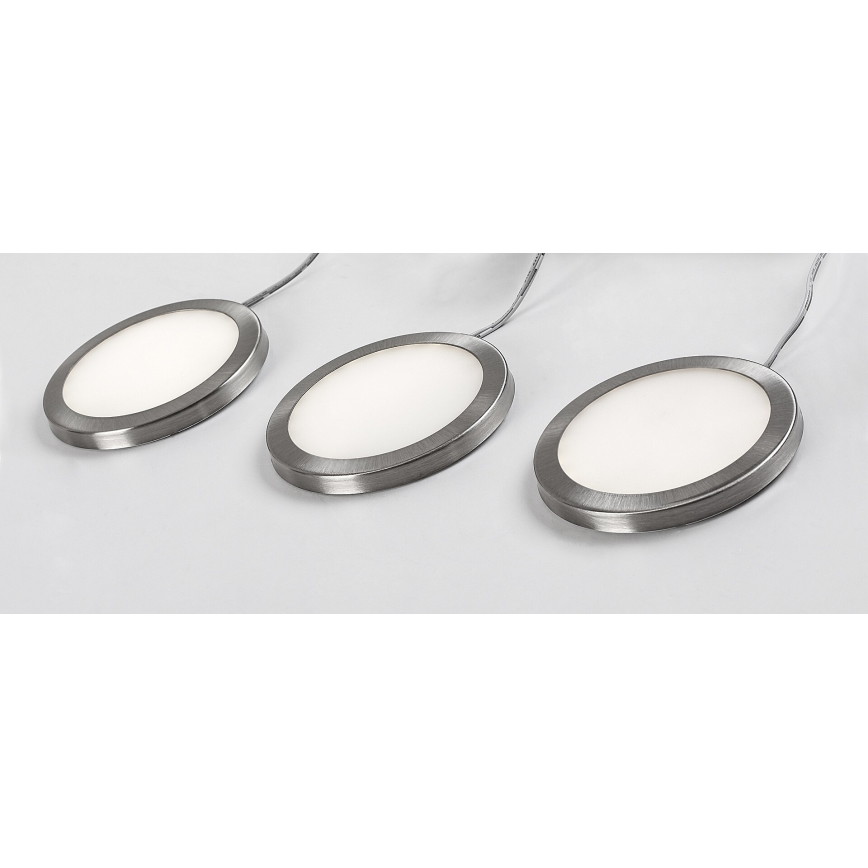 Rabalux - KOMPLEKTS 3x LED Aptumšojams skapja apgaismojums 3xLED/1W/230V 4000K
