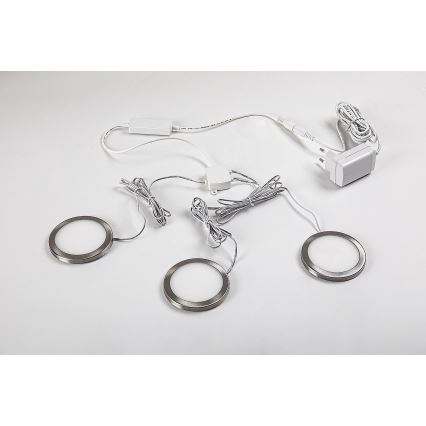 Rabalux - KOMPLEKTS 3x LED Aptumšojams skapja apgaismojums 3xLED/1W/230V 4000K