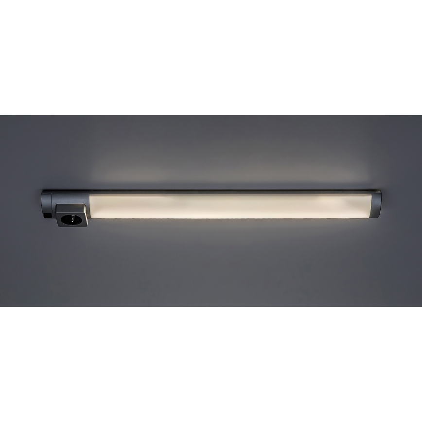 Rabalux - LED Virtuves zem skapīša lampa ar kontaktligzdu LED/8W/230V 4000K 68 cm matēts hroms