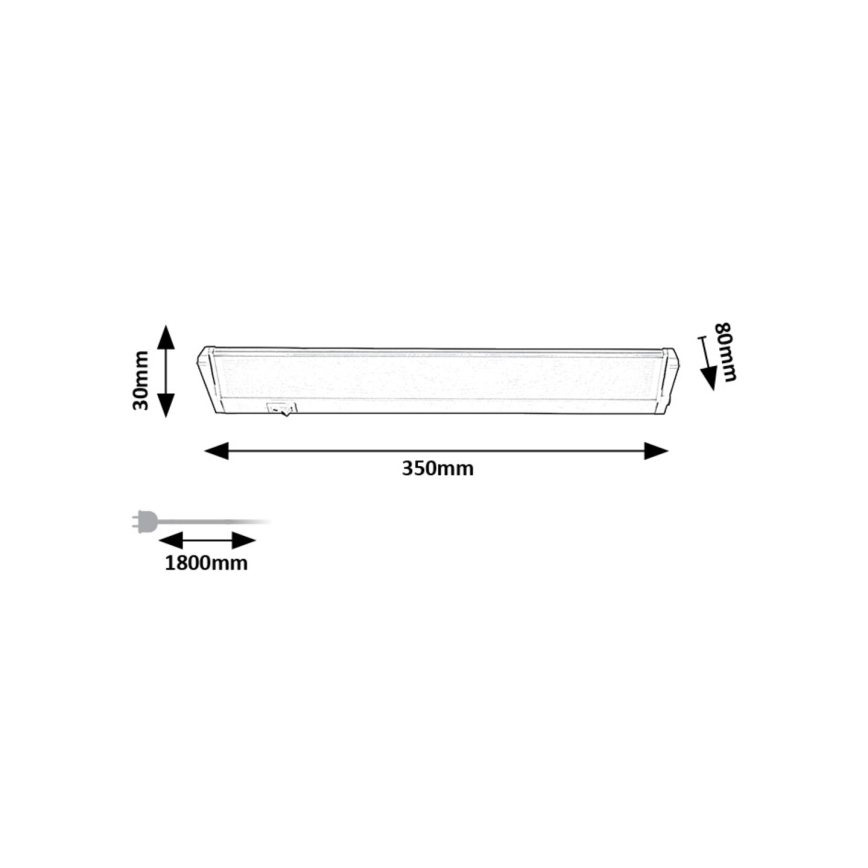Rabalux - LED Virtuves zem skapīša lampa LED/5W/230V 4000K sudraba