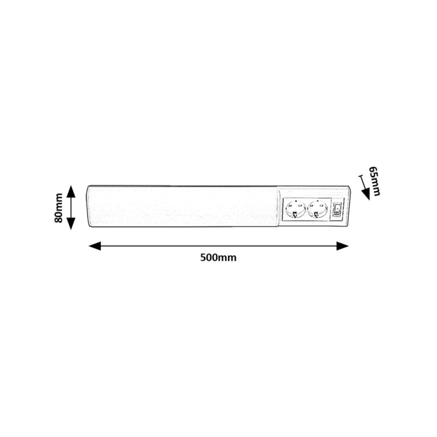 Rabalux - LED Virtuves zem skapīša lampa ar 2 kontaktligzdām LED/10W/230V 4000K 50 cm balta