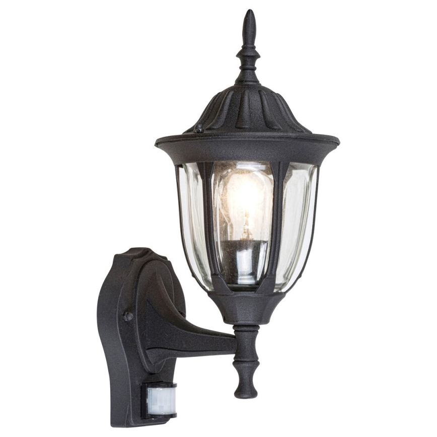 Rabalux - Āra sienas gaismeklis ar sensoru 1xE27/60W/230V IP43 melns