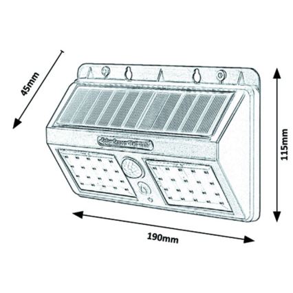 Rabalux - LED Saules enerģijas sienas lampa ar sensoru IP44 1200 mAh