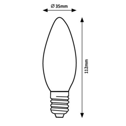 Rabalux - LED Spuldze C35 E14/2W/230V 3000K Enerģijas klase A