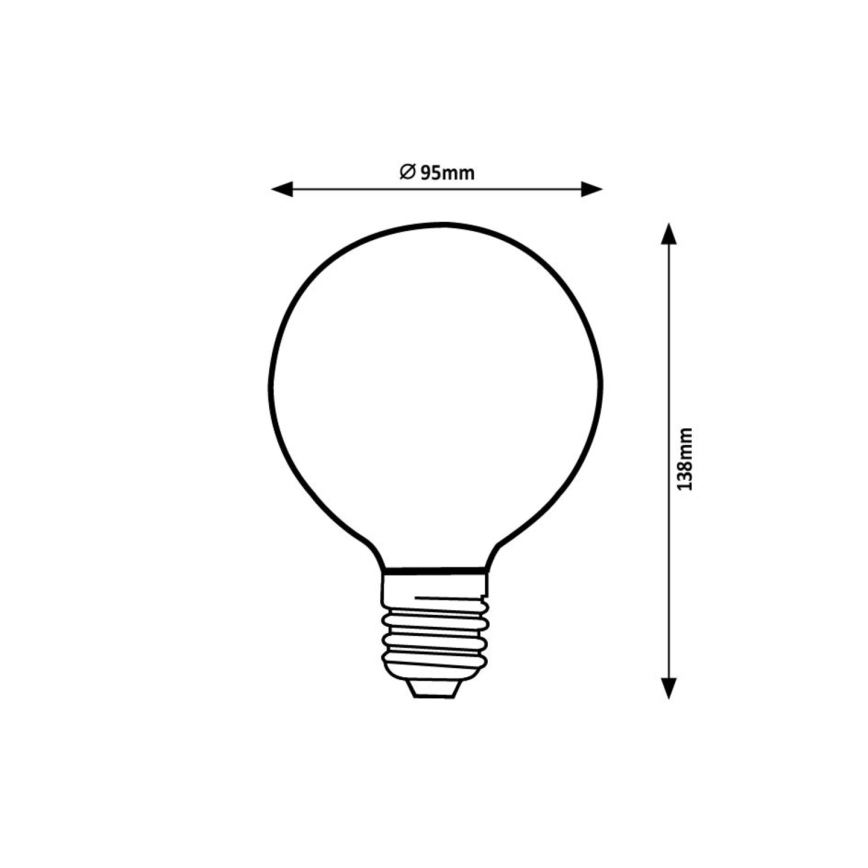 Rabalux - LED Spuldze FILAMENT G95 E27/7W/230V 4000K
