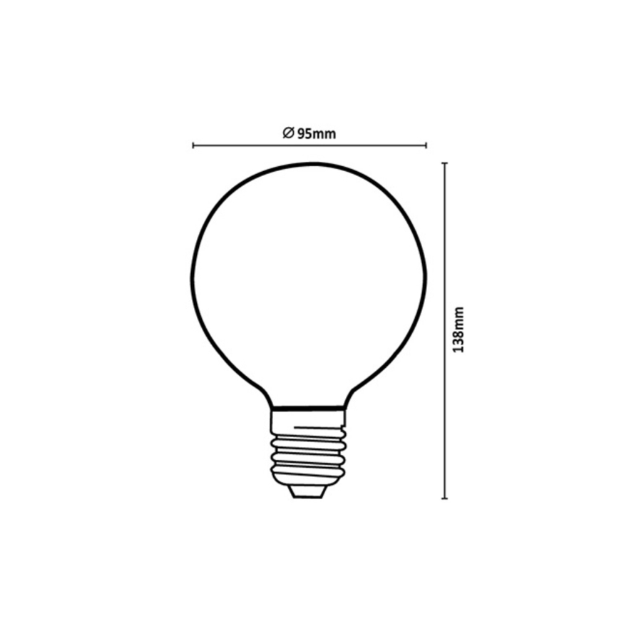 Rabalux - LED spuldze FILAMENT G95 E27/6W/230V 3000K