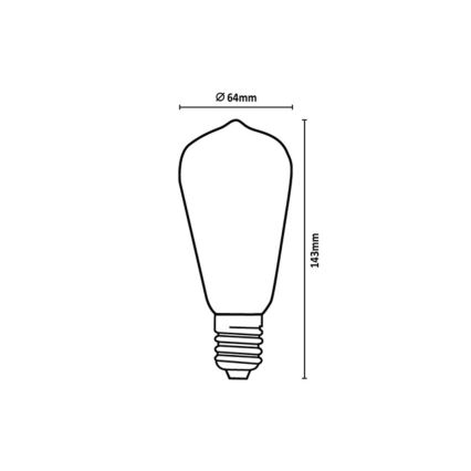Rabalux - LED spuldze FILAMENT ST64 E27/6W/230V 3000K