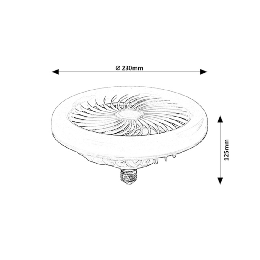 Rabalux - LED regulējama spuldze ar ventilatoru SMD E27/16W/230V 3000-6500K + tālvadības pults