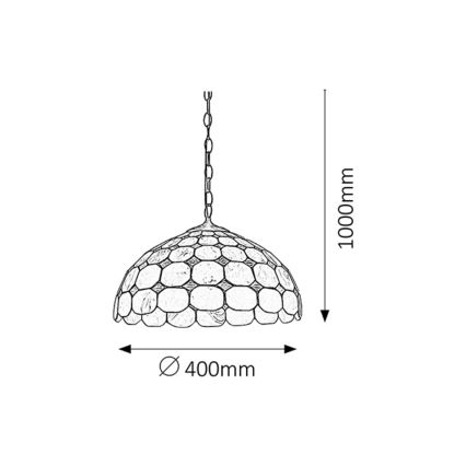 Rabalux - Tiffany vitrāžas lustra ar auklu 2xE27/60W/230V