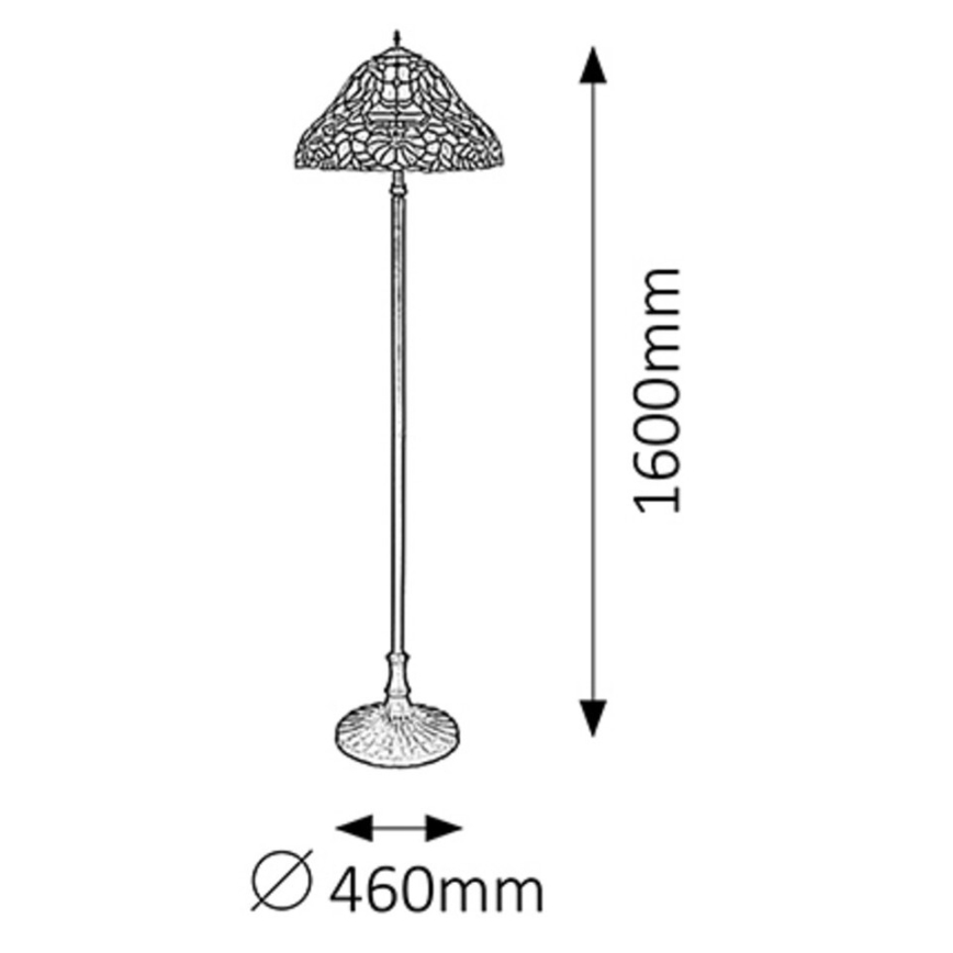 Rabalux - Tiffany vitrāžas grīdas lampa MIRELLA 2xE27/60W/230V