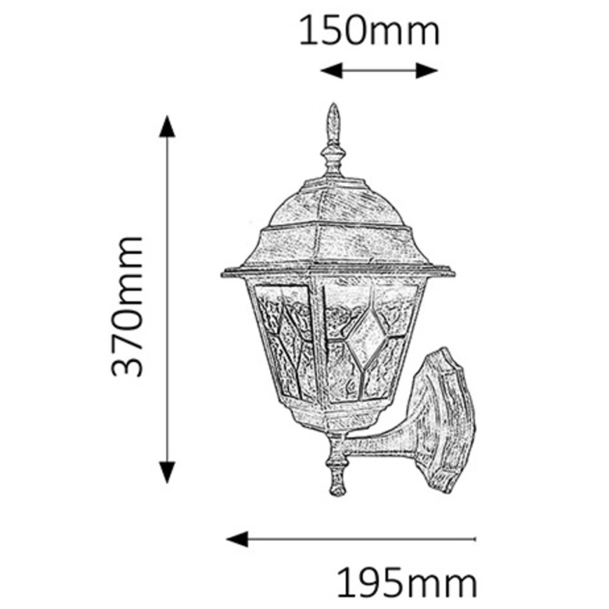 Rabalux - Āra sienas lampa 1xE27/60W/230V