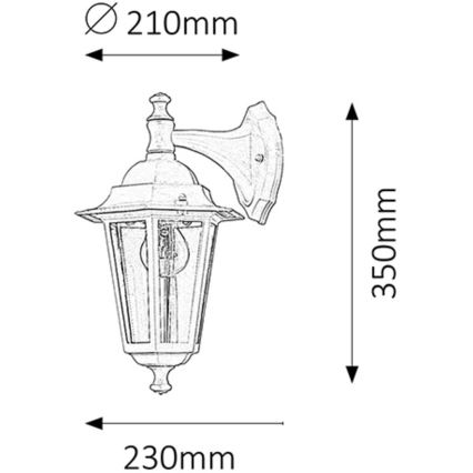 Rabalux - Āra sienas lampa 1xE27/60W/230V