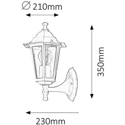 Rabalux 8204 - Āra Sienas Apgaismojums VELENCE 1xE27/60W/230V