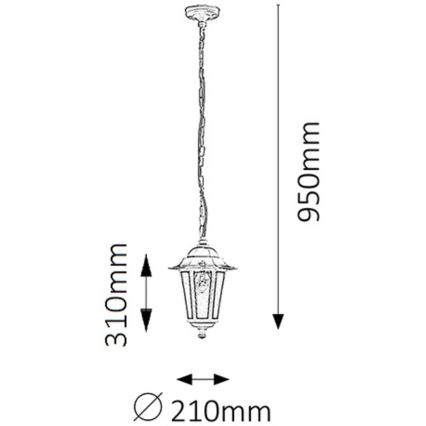 Rabalux 8207 - Āra lustra VELENCE 1xE27/60W/230V