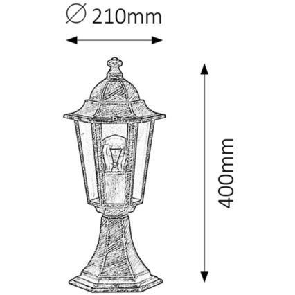 Rabalux 8236 - Āra lampa VELENCE 1xE27/60W/230V