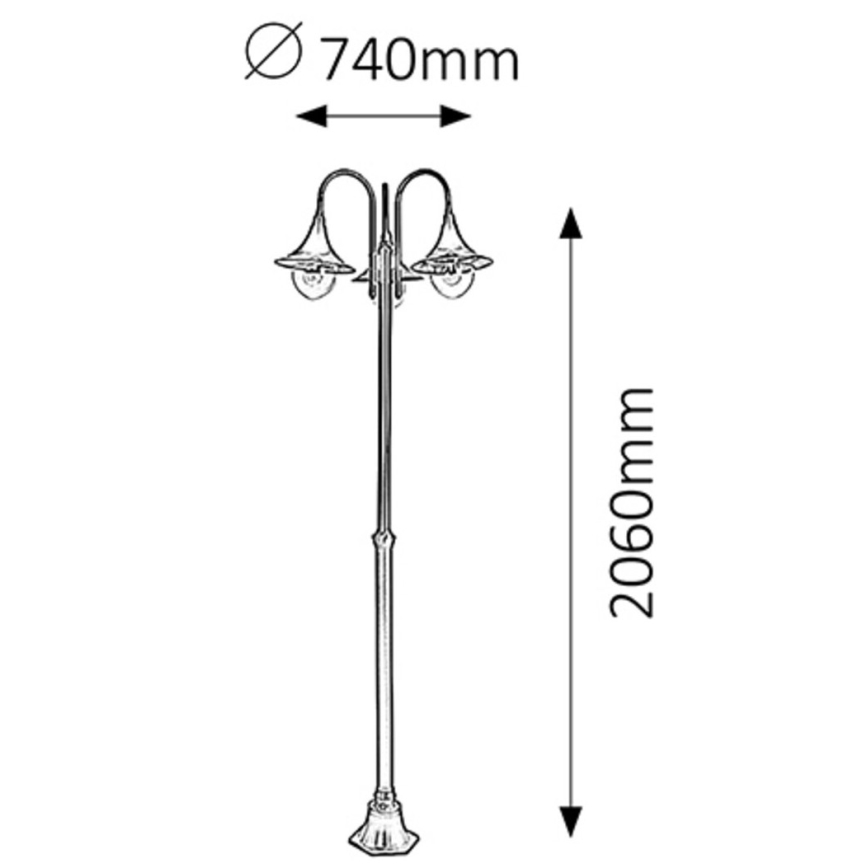 Rabalux - Āra lampa 3xE27/100W/230V IP44 206 cm