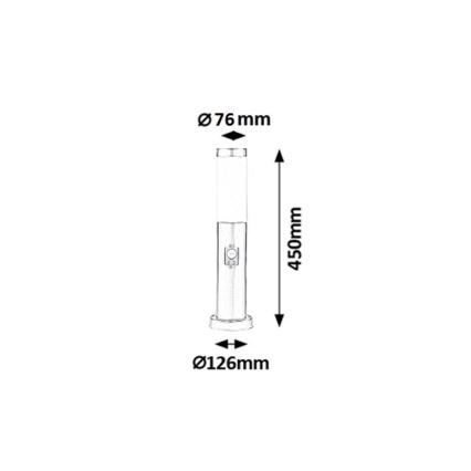 Rabalux 8267 - Āra lampa ar sensoru INOX TORCH 1xE27/25W