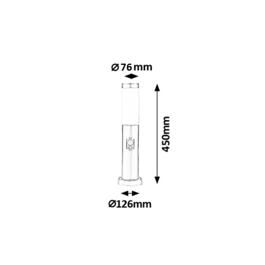 Rabalux 8267 - Āra lampa ar sensoru INOX TORCH 1xE27/25W