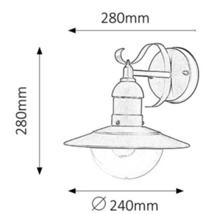 Rabalux - Āra sienas lampa 1xE27/60W/230V IP44