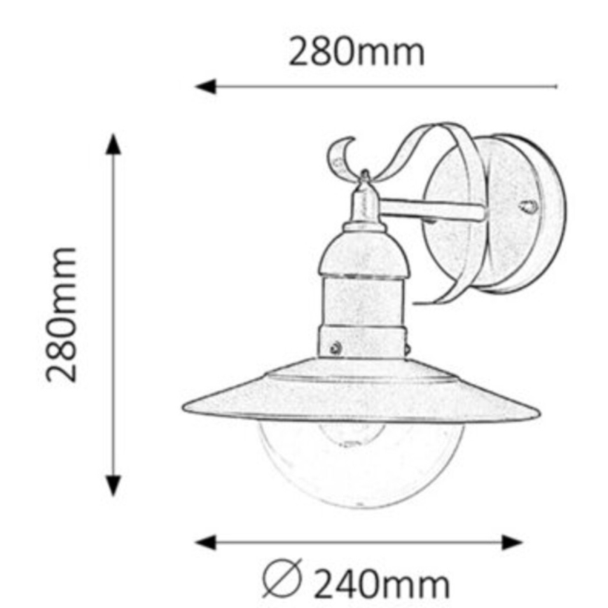 Rabalux - Āra sienas lampa 1xE27/60W/230V IP44