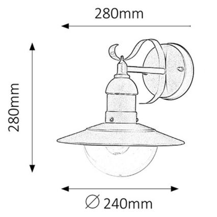 Rabalux - Āra sienas lampa 1xE27/60W/230V IP44
