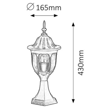 Rabalux 8343 - Āra lampa MILANO 1xE27/60W/230V