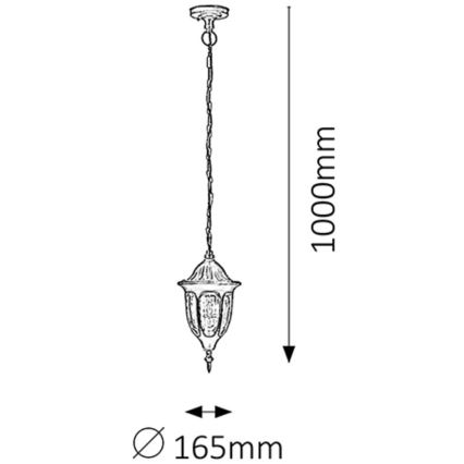 Rabalux - Āra lustra 1xE27/60W/230V IP43 melna