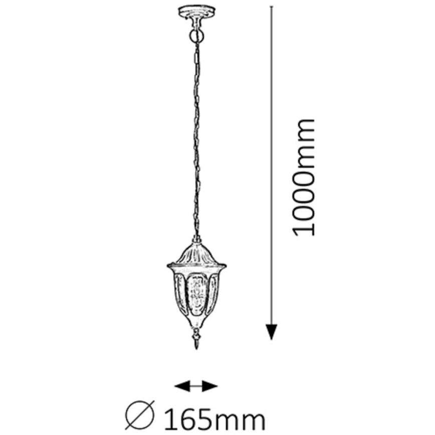 Rabalux - Āra lustra 1xE27/60W/230V IP43 melna