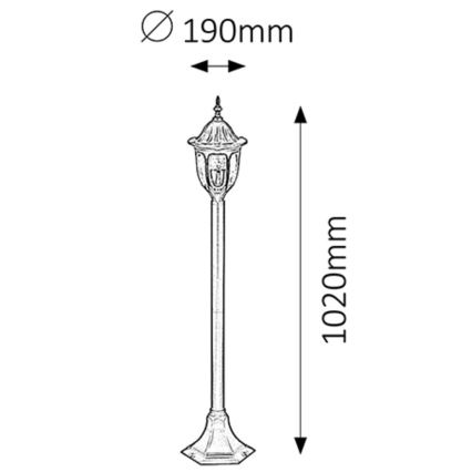 Rabalux 8345 - Āra lampa MILANO 1xE27/60W/230V